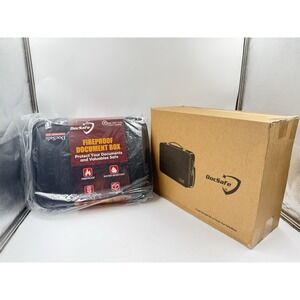 DocSafe Fireproof Document Box with Lock＆Shoulder Strap, Hard-Shell Case--BLUE